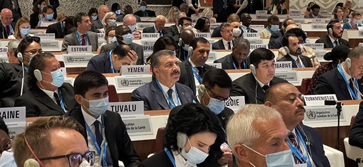 Bakan Koca, 75. Dünya Sağlık Asamblesi’ne Katıldı